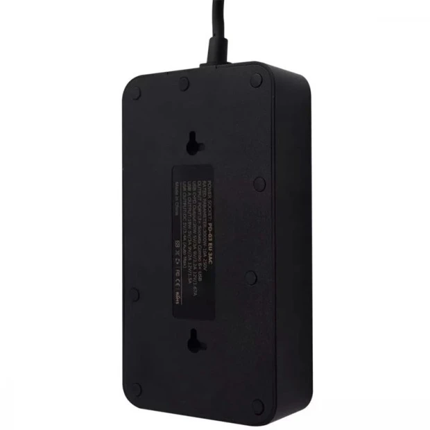 Сетевой удлинитель Proove PD-03 (3 розетки + 5USB + 1Type-C 20W) (2m) (Black)