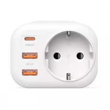 Многофункциональная розетка Proove PD-01 EU 1AC (1Type-C 20W + 2USB) (White)