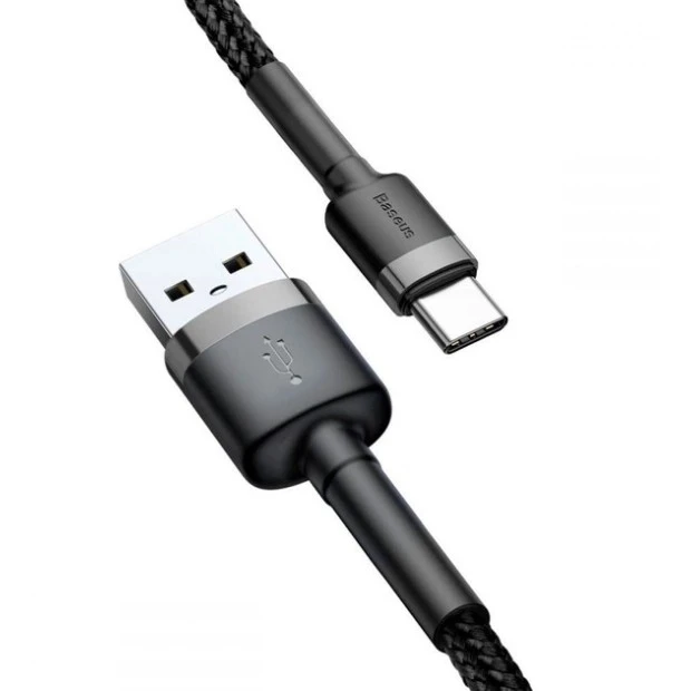 USB-кабель Baseus Cafule Special Edition 3A (1м) (Type-C) (Чорний / Сірий) CATKLF-BG1