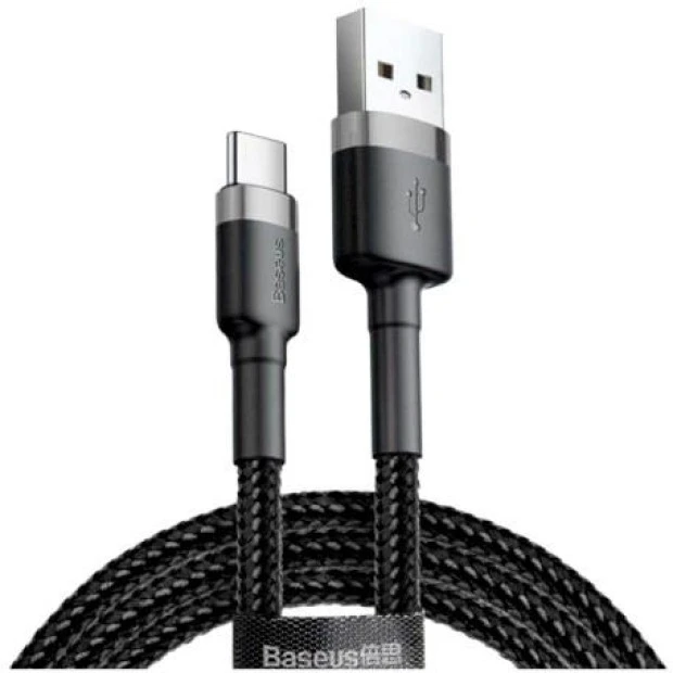 USB-кабель Baseus Cafule Special Edition 3A (1м) (Type-C) (Чорний / Сірий) CATKLF-BG1