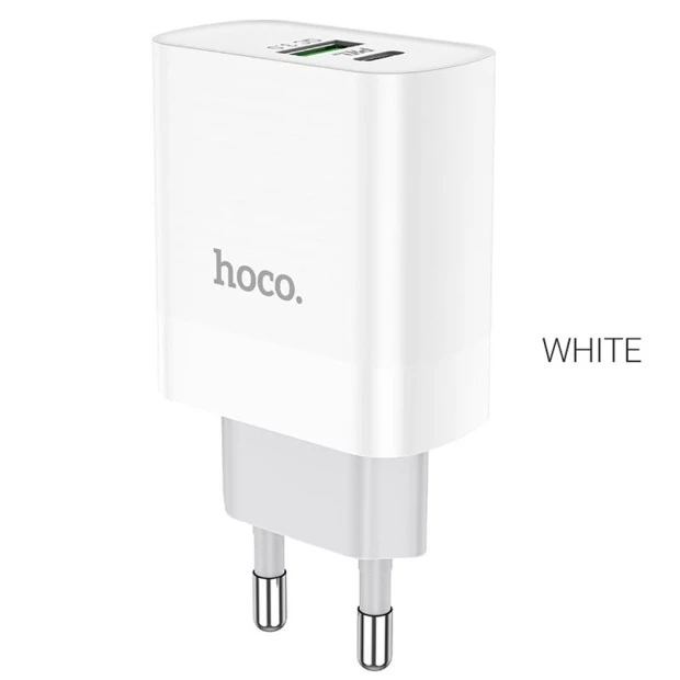 СЗУ-адаптер Hoco C80A Rapido PD20W + QC3.0 (Белый)