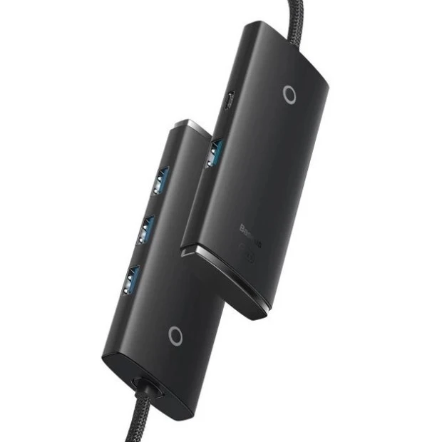 Перехідник USB HUB Baseus Lite Series (USB на 4 USB3.0) (1м) (Чорний) WKQX030101