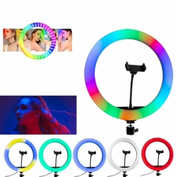 Набір для зйомки LED-лампа RGB 3D (20см) (Чорний)