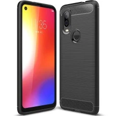 Силикон Polished Carbon Motorola Moto One Vision (Чёрный)