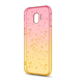 Силіконовий чохол з градієнтом дощу для Samsung Galaxy J2 (2018) J250 (Рожевий-ж..