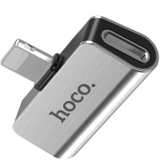 Переходник Hoco LS24 Lightning 2 в 1 (зарядка + наушники)