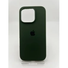 Силіконовий оригінальний чохол круглої форми для Apple iPhone 16 Pro (69) Atrovirens.