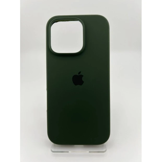 Силіконовий оригінальний чохол круглої форми для Apple iPhone 16 Pro (69) Atrovirens.