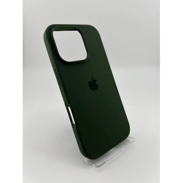 Силіконовий оригінальний чохол круглої форми для Apple iPhone 16 Pro (69) Atrovirens.