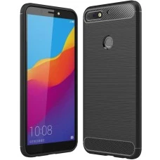 Силиконовый чехол Polished Carbon Huawei Y7 Prime (2018) / Honor 7c Pro (черный)