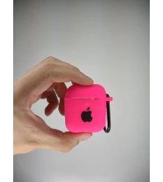 Футляр для наушников Slim Case Logo Apple AirPods 1 / 2 (Hot Pink)