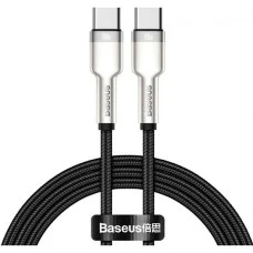 USB-кабель Baseus Cafule Metal Data 100W (1m) (Type-C to Type-C) (Чорний) CATJK-C01