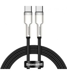 USB-кабель Baseus Cafule Metal Data 100W (1m) (Type-C to Type-C) (Чорний) CATJK-..