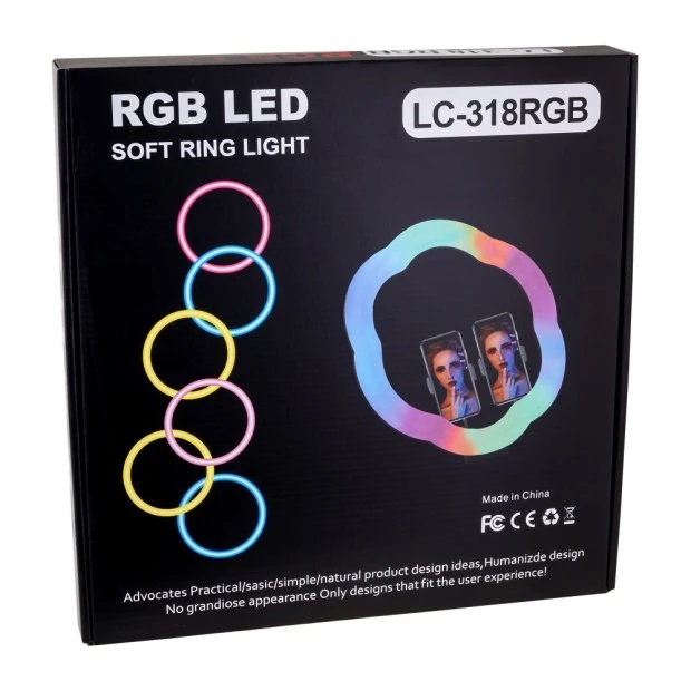 Набір для зйомки LED-лампа Flower Type LC-318 (33 см) RGB (Чорний)