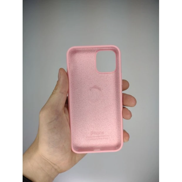 Силіконовий оригінальний чохол круглої форми для Apple iPhone 11 Pro (36) кольору цукеркового рожевого.