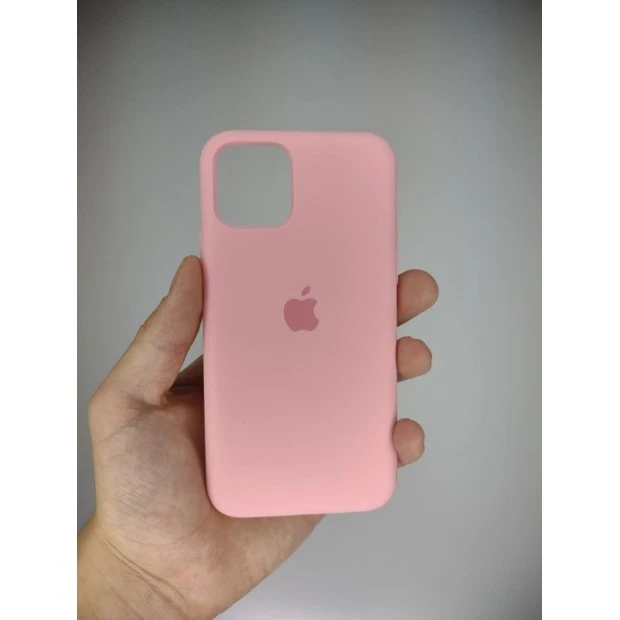 Силіконовий оригінальний чохол круглої форми для Apple iPhone 11 Pro (36) кольору цукеркового рожевого.