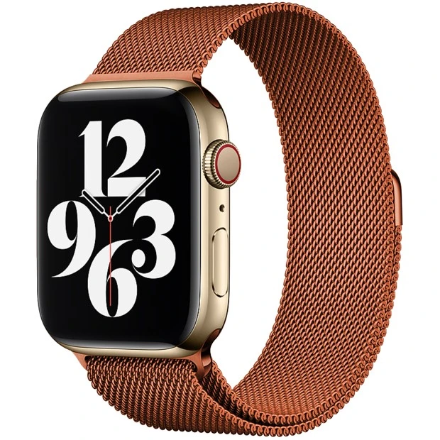 Milanese Loop Strap for Apple Watch 42  /  44 mm (Dark Orange)