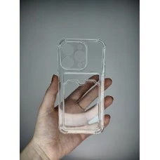Силикон WS Card Case Apple iPhone 14 Pro (Прозрачный)