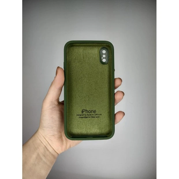 Силикон Original Square RoundCam Case Apple iPhone X / XS (Forest Green)