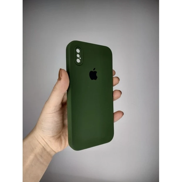 Силикон Original Square RoundCam Case Apple iPhone X / XS (Forest Green)