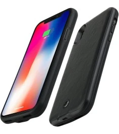 Чехол WUW Leather Case B08A PowerBank 4000mAh Apple iPhone X / XS (Чёрный)
