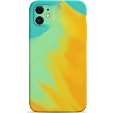 Силикон WAVE Watercolor Case iPhone 11 (yellow/dark green)