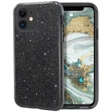 Силиконовый чехол Glitter Apple iPhone 11 (Чёрный)