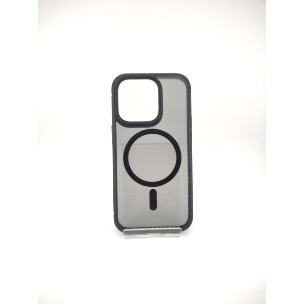 Силикон iPaky Carbon Clear with MagSafe iPhone 14 Pro (Black)