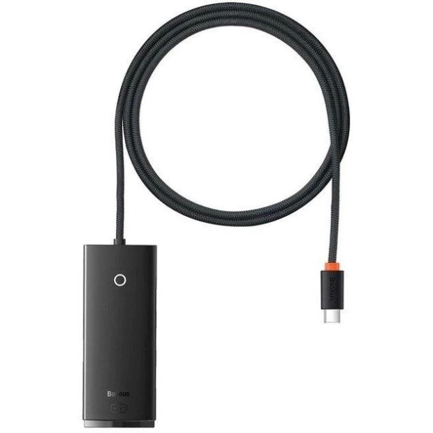 Адаптер USB HUB Baseus Lite Series (Type-C на 4 USB 3.0) (1м) (Чорний) WKQX030401
