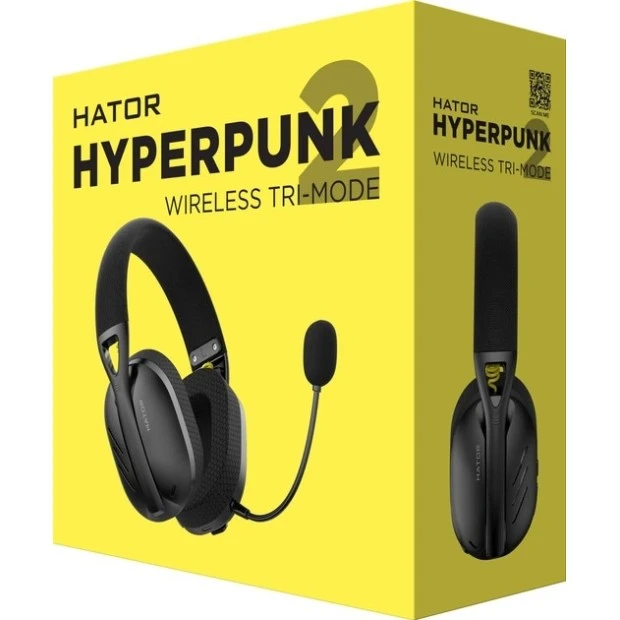 Провідні накладні навушники-гарнітура Hator Hyperpunk 2 Tri-mode (Чорні) (HTA-815)