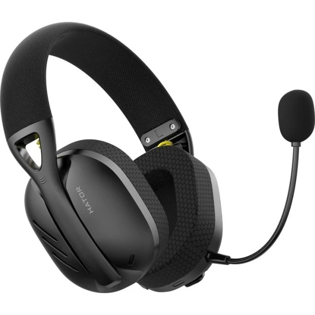 Провідні накладні навушники-гарнітура Hator Hyperpunk 2 Tri-mode (Чорні) (HTA-815)