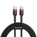 Baseus Cafule PD 2.0 60W USB cable (2m) (Type-C to Type-C) (Red / Black) CATKLF-H91 Baseus Cafule PD 2.0 60W USB cable (2m) (Type-C to Type-C) (Red / Black) CATKLF-H91
