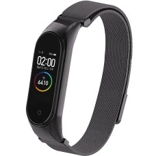Ремешок Matte Milanese Loop Xiaomi Mi Band 3 / Mi Band 4 (Черный)