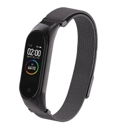 Ремешок Matte Milanese Loop Xiaomi Mi Band 3 / Mi Band 4 (Черный)