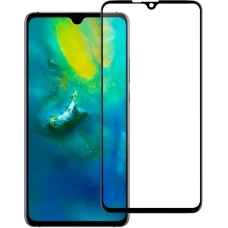 Защитное стекло для Huawei Mate 20 Black (Клей)