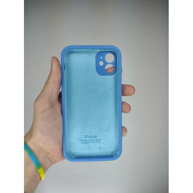Силіконовий чохол Original Square RoundCam для Apple iPhone 11 (12) Королівський Синій