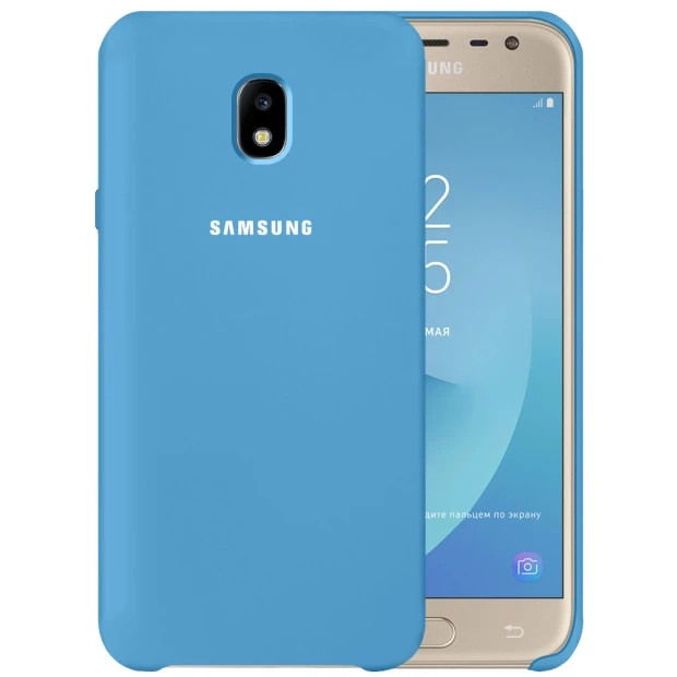 Силикон Original 360 Case Logo Samsung Galaxy J3 J330 (Светло-синий)