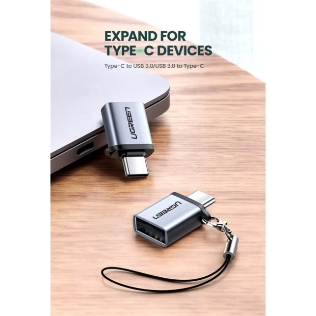 OTG-переходник UGREEN US270 (USB3.0 - Type-C) (Space Gray)