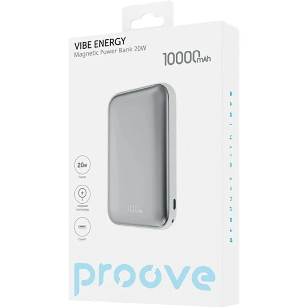 Бездротовий акумулятор Proove Vibe Energy Plus 20W 10000mAh (Білий)