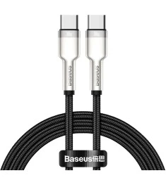 USB-кабель Baseus Cafule Metal Data 100W (2m) (Type-C на Type-C) (Чорний) CATJK-..