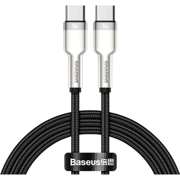 USB-кабель Baseus Cafule Metal Data 100W (2m) (Type-C на Type-C) (Чорний) CATJK-D01