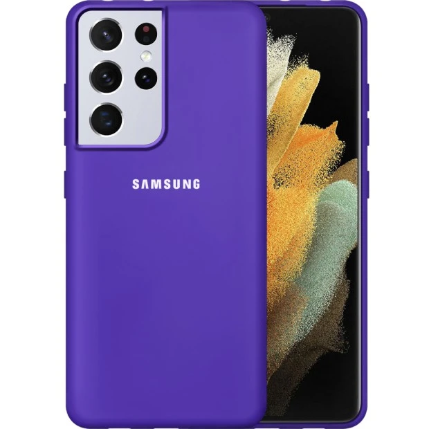 Силикон Original 360 Case Logo Samsung Galaxy S21 Ultra (Фиолетовый)