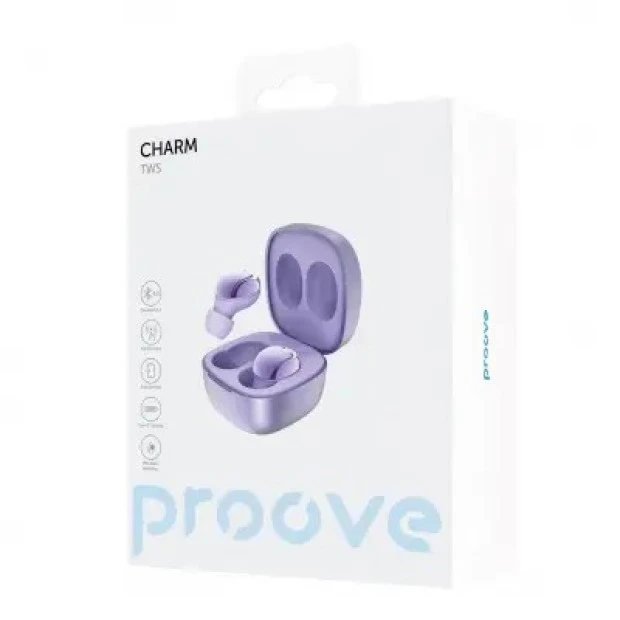 Бездротові навушники-гарнітура вкладиші Proove Charm TWS (Фіолетові)