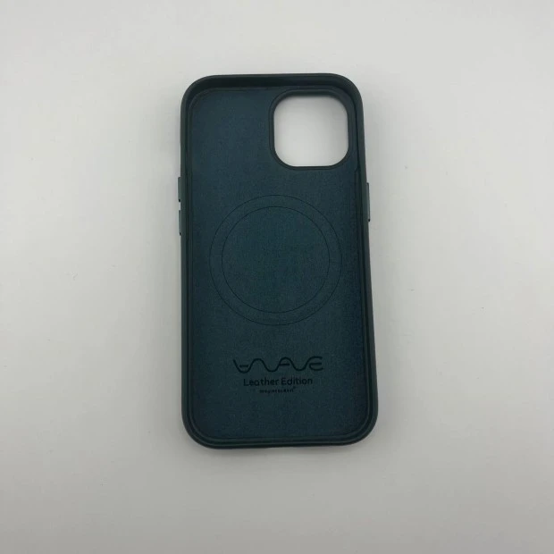 Чохол WAVE Premium Leather Edition з MagSafe для iPhone 15 (Лісовий зелений)