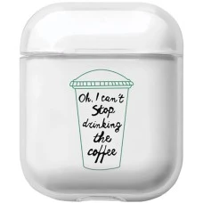 Чехол для наушников Clear Case Apple Airpods (Coffee)