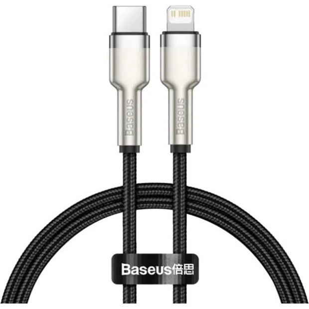 USB-кабель Baseus Cafule Metal Data 20W (2m) (Type-C to Lightning) (Чорний) CATLJK-B01