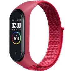 Ремешок Nylon Design Xiaomi Mi Band 3 / 4 (Красный)