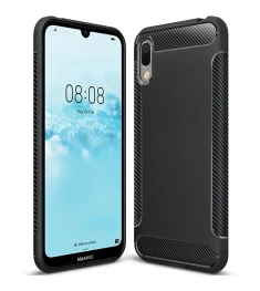 Силикон Soft Carbon Huawei Y6 (2019) / Honor 8A (Чёрный)