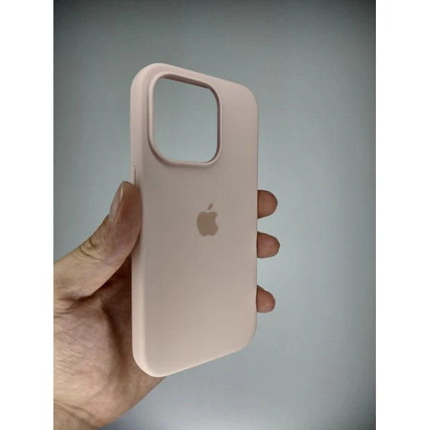 Силіконовий оригінальний чохол круглої форми для Apple iPhone 15 Pro (08) Пісочний рожевий
