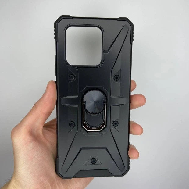Бронь-чехол Ring Armor Case Xiaomi Redmi 12C / 10C / Poco C40 (Чёрный)